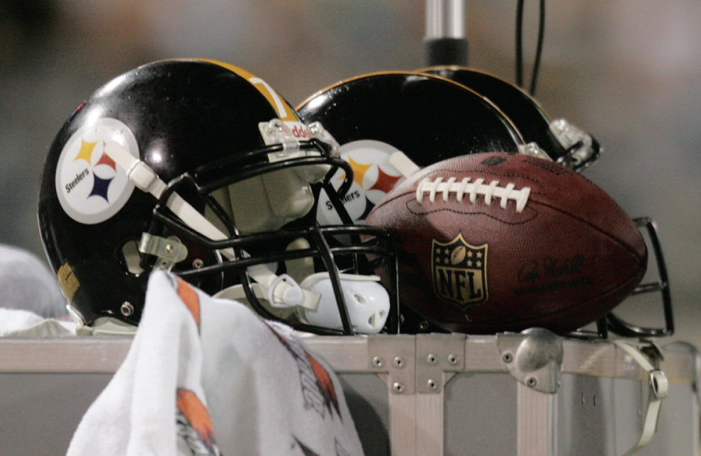 Steelers helmets and footbal